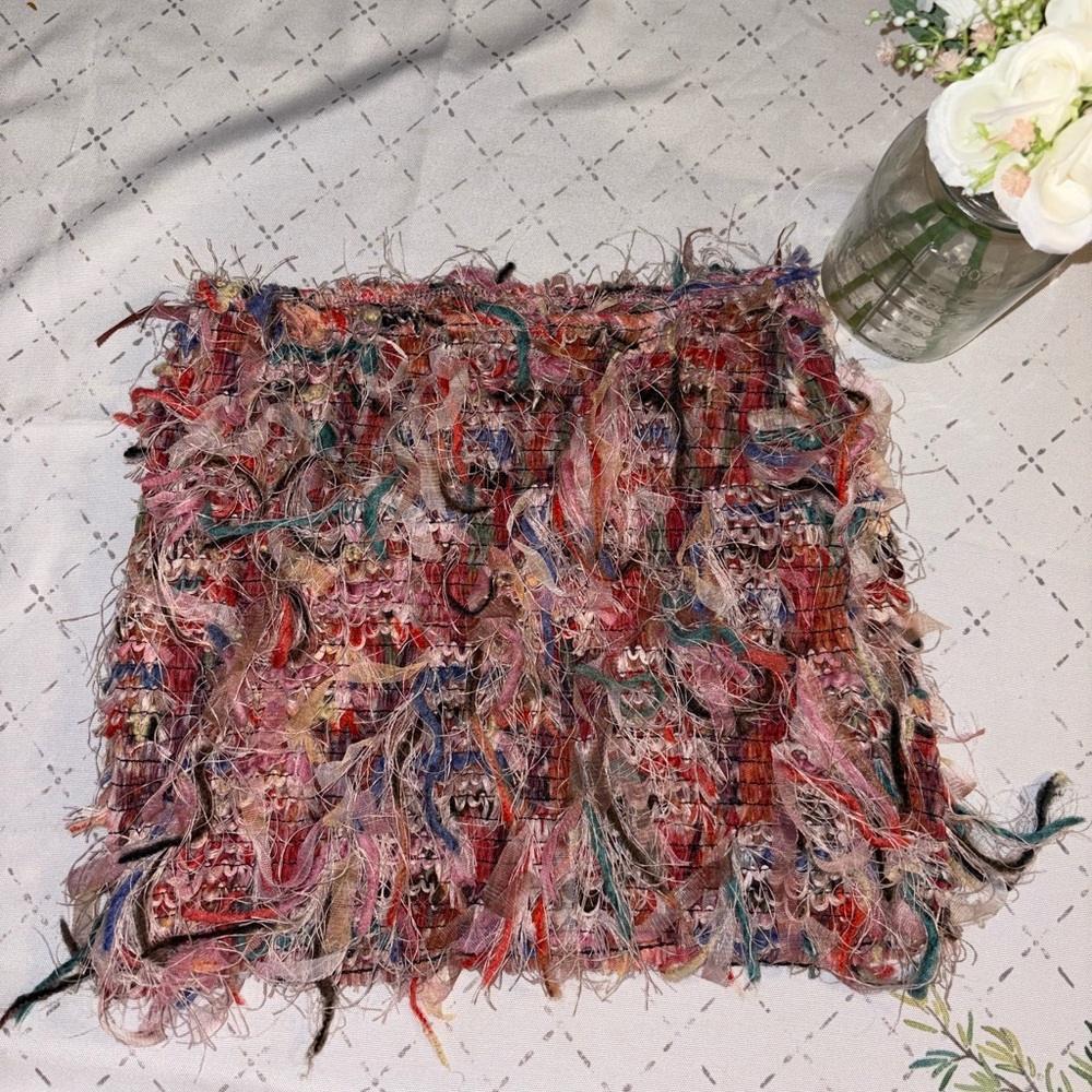 Fun Multicolor Textured Fringe Skirt!
